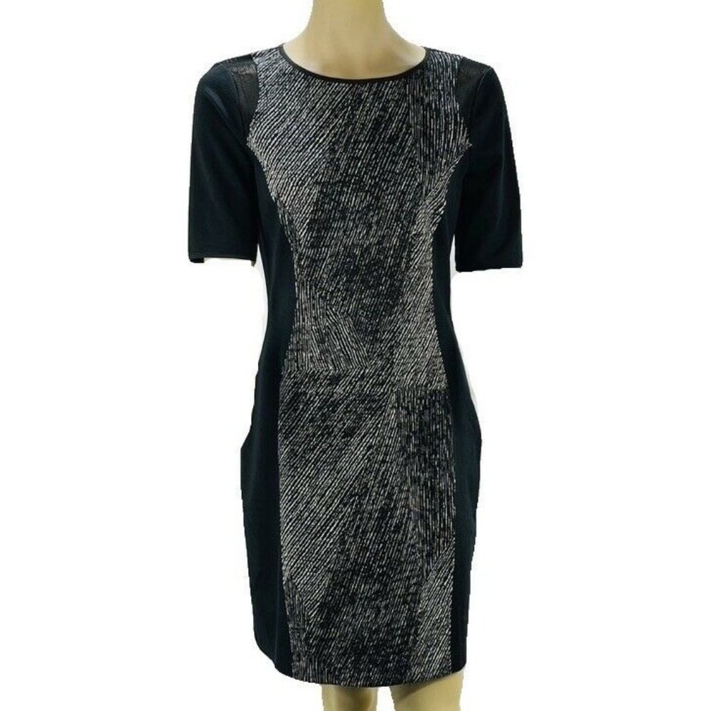 ELLE TAHARI DESIGN NATION Black Knit Sheath Dress